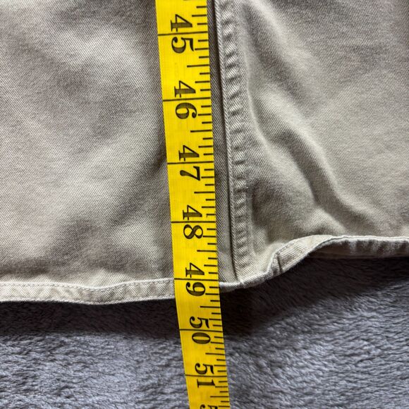 LL Bean Camp Dress Pockets Maxi Khaki Lagenlook Gorpcore Minimalist Size 14 E155 - Picture 6 of 9